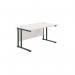 Jemini Rectangular Double Upright Cantilever Desk 1200x800x730mm White/Black KF823063 KF823063