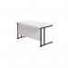 Jemini Rectangular Double Upright Cantilever Desk 1200x800x730mm WhiteBlack KF823063 KF823063