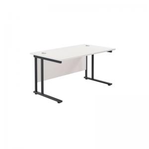 VOW Jemini Rectangular Double Upright Cantilever Desk 1200x800x730mm