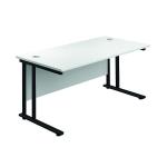 Jemini Rectangular Double Upright Cantilever Desk 1200x800x730mm White/Black KF823063 KF823063