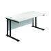 Jemini Rectangular Double Upright Cantilever Desk 1200x800x730mm White/Black KF823063 KF823063