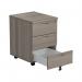 Jemini Single Upright Rectangular Desk 1600x800mm Grey Oak/Silver with 3 Drawer Pedestal KF823261 KF823261