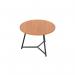 Jemini Trinity Low Table 600x600x435mm Beech/Black KF823353 KF823353