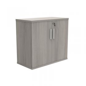 VOW Astin 2 Door Cupboard Lockable 800x400x730mm Alaskan Grey Oak KF824039 KF824039