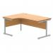 Astin Radial Left Hand SU Cantilever Desk 1600x1200x730mm Norwegian Beech/Silver KF824084 KF824084