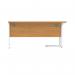 Astin Radial Left Hand SU Cantilever Desk 1600x1200x730mm Norwegian Beech/Silver KF824084 KF824084