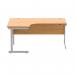 Astin Radial Left Hand SU Cantilever Desk 1600x1200x730mm Norwegian Beech/Silver KF824084 KF824084