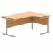 Astin Radial Right Hand SU Cantilever Desk 1600x1200x730mm Norwegian Beech/Silver KF824091 KF824091