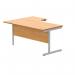 Astin Radial Right Hand SU Cantilever Desk 1600x1200x730mm Norwegian Beech/Silver KF824091 KF824091