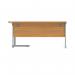 Astin Radial Right Hand SU Cantilever Desk 1600x1200x730mm Norwegian Beech/Silver KF824091 KF824091