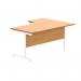 Astin Radial Left Hand SU Cantilever Desk 1600x1200x730mm Norwegian Beech/Arctic White KF824107 KF824107