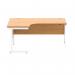 Astin Radial Left Hand SU Cantilever Desk 1600x1200x730mm Norwegian Beech/Arctic White KF824107 KF824107