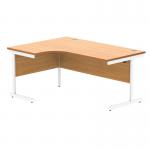 Astin Radial Left Hand SU Cantilever Desk 1600x1200x730mm Norwegian BeechArctic White KF824107 KF824107