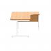 Astin Radial Right Hand SU Cantilever Desk 1600x1200x730mm Norwegian Beech/Arctic White KF824114 KF824114