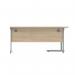 Astin Radial Left Hand SU Cantilever Desk 1600x1200x730mm Canadian Oak/Silver KF824121 KF824121