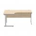 Astin Radial Left Hand SU Cantilever Desk 1600x1200x730mm Canadian Oak/Silver KF824121 KF824121