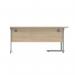 Astin Radial Left Hand SU Cantilever Desk 1600x1200x730mm Canadian OakSilver KF824121 KF824121