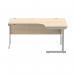 Astin Radial Right Hand SU Cantilever Desk 1600x1200x730mm Canadian Oak/Silver KF824138 KF824138