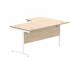 Astin Radial Left Hand SU Cantilever Desk 1600x1200x730mm Canadian Oak/Arctic White KF824145 KF824145