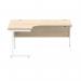 Astin Radial Left Hand SU Cantilever Desk 1600x1200x730mm Canadian Oak/Arctic White KF824145 KF824145