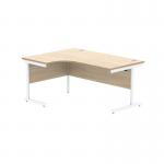 Astin Radial Left Hand SU Cantilever Desk 1600x1200x730mm Canadian OakArctic White KF824145 KF824145