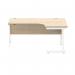 Astin Radial Right Hand SU Cantilever Desk 1600x1200x730mm Canadian Oak/Arctic White KF824152 KF824152