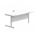 Astin Radial Left Hand SU Cantilever Desk 1600x1200x730mm Arctic White/Silver KF824169 KF824169