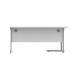 Astin Radial Left Hand SU Cantilever Desk 1600x1200x730mm Arctic White/Silver KF824169 KF824169