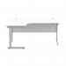 Astin Radial Left Hand SU Cantilever Desk 1600x1200x730mm Arctic White/Silver KF824169 KF824169