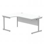 Astin Radial Left Hand SU Cantilever Desk 1600x1200x730mm Arctic WhiteSilver KF824169 KF824169