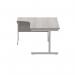 Astin Radial Left Hand SU Cantilever Desk 1600x1200x730mm Alaskan Grey Oak/Silver KF824206 KF824206