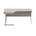 Astin Radial Left Hand SU Cantilever Desk 1600x1200x730mm Alaskan Grey Oak/Silver KF824206 KF824206