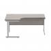 Astin Radial Left Hand SU Cantilever Desk 1600x1200x730mm Alaskan Grey Oak/Silver KF824206 KF824206