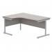 Astin Radial Left Hand SU Cantilever Desk 1600x1200x730mm Alaskan Grey OakSilver KF824206 KF824206