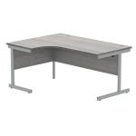 Astin Radial Left Hand SU Cantilever Desk 1600x1200x730mm Alaskan Grey Oak/Silver KF824206 KF824206