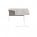 Astin Radial Left Hand SU Cantilever Desk 1600x1200x730mm Alaskan Grey Oak/Arctic White KF824220 KF824220