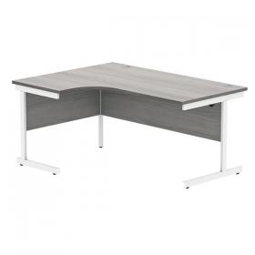 Astin Radial Left Hand SU Cantilever Desk 1600x1200x730mm Alaskan Grey Oak/Arctic White KF824220 KF824220