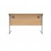 Astin Rectangular Single Upright Cantilever Desk 1200x600x730mm Norwegian BeechSilver KF824244 KF824244