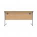 Astin Rectangular Single Upright Cantilever Desk 1400x600x730mm Norwegian Beech/Silver KF824251 KF824251