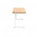 Astin Rectangular Single Upright Cantilever Desk 1200x600x730 Norwegian Beech/Arctic White KF824305 KF824305