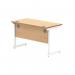 Astin Rectangular Single Upright Cantilever Desk 1200x600x730 Norwegian Beech/Arctic White KF824305 KF824305