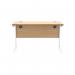 Astin Rectangular Single Upright Cantilever Desk 1200x600x730 Norwegian Beech/Arctic White KF824305 KF824305