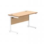 Astin Rectangular Single Upright Cantilever Desk 1200x600x730 Norwegian BeechArctic White KF824305 KF824305