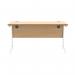 Astin Rectangular Single Upright Cantilever Desk 1400x600x730 Norwegian Beech/Arctic White KF824312 KF824312