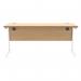 Astin Rectangular Single Upright Cantilever Desk 1600x600x730 Norwegian Beech/Arctic White KF824329 KF824329