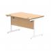 Astin Rectangular Single Upright Cantilever Desk 1200x800x730 Norwegian Beech/Arctic White KF824336 KF824336