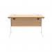 Astin Rectangular Single Upright Cantilever Desk 1200x800x730 Norwegian Beech/Arctic White KF824336 KF824336