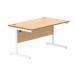 Astin Rectangular Single Upright Cantilever Desk 1400x800x730 Norwegian Beech/Arctic White KF824343 KF824343