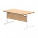 Astin Rectangular Single Upright Cantilever Desk 1400x800x730 Norwegian Beech/Arctic White KF824343 KF824343