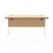 Astin Rectangular Single Upright Cantilever Desk 1400x800x730 Norwegian Beech/Arctic White KF824343 KF824343